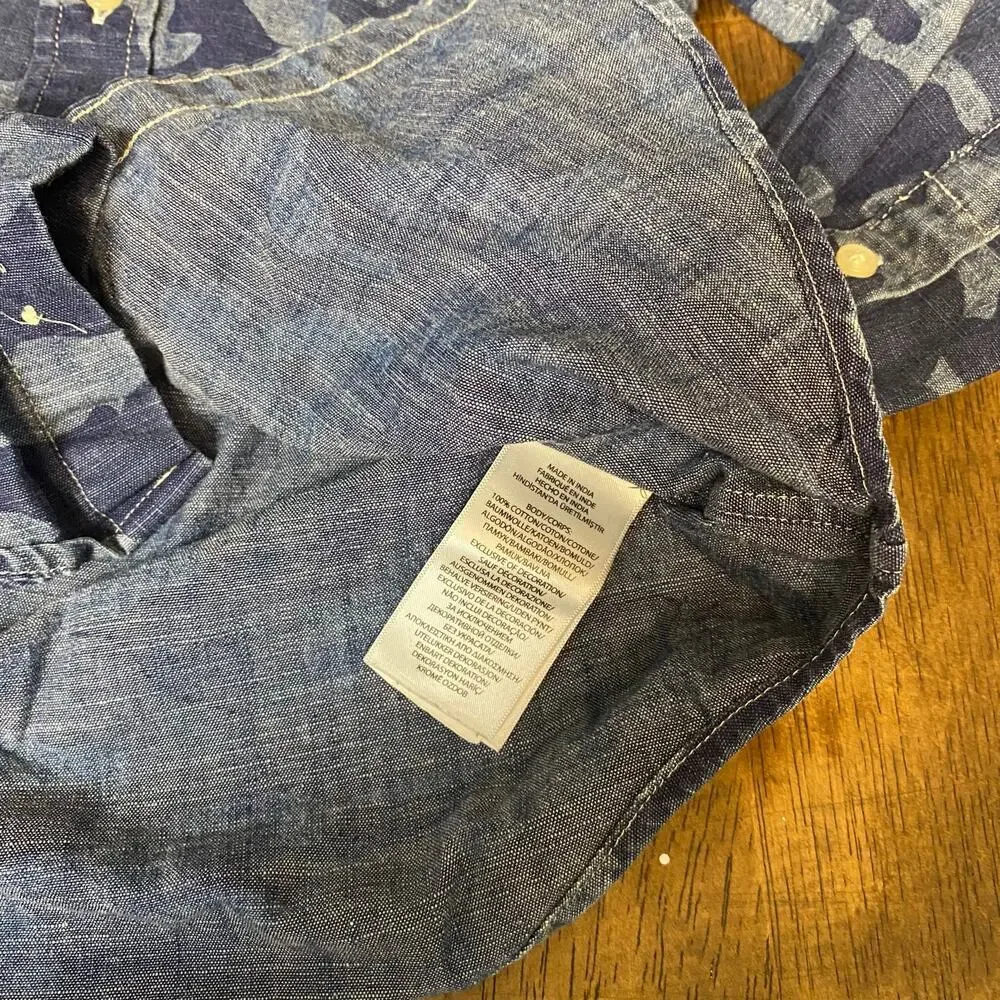Ralph Lauren denim camouflage long sleeve button up shirt SIZE 5‎